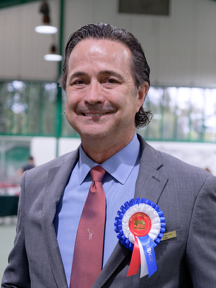 Photograph of the show judge, Mr. Milan D. Lint (Pouch Cove - USA)