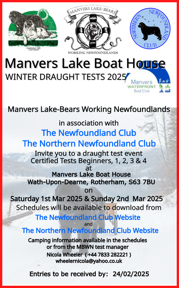 Flyer for the NC Draught Tests at Manvers Lake